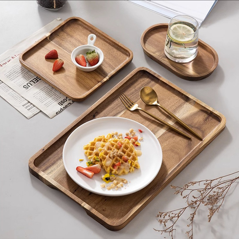 Coffee Tea And Sugar Set - Acacia Wood Coffee Tray Decorative Wooden