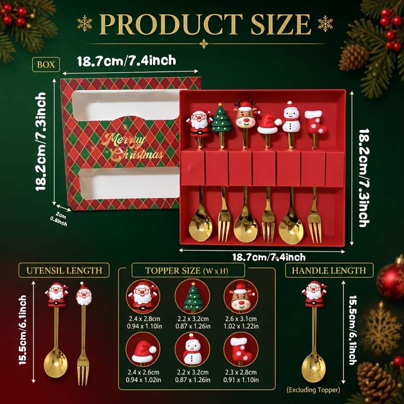 6Pcs Festive Christmas Spoon F - đánh giá và giá Coffee Tea And Sugar Set
