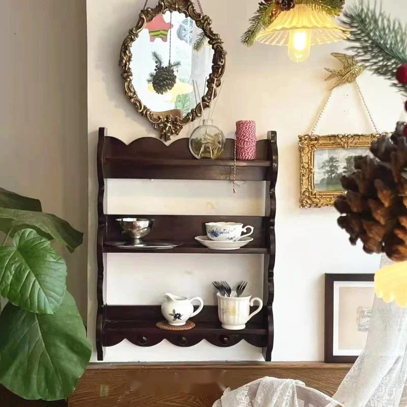 Retro Solid Wood Wall Shelf An - đánh giá và giá Coffee Tea Images